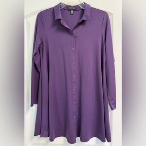 Eileen Fisher Women's Button-Up Top XS Plum